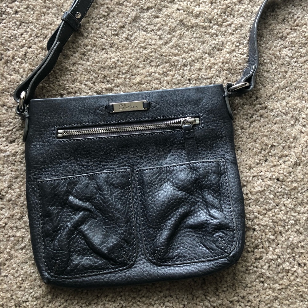 Cole Haan Silver/Dark Gray crossbody purse